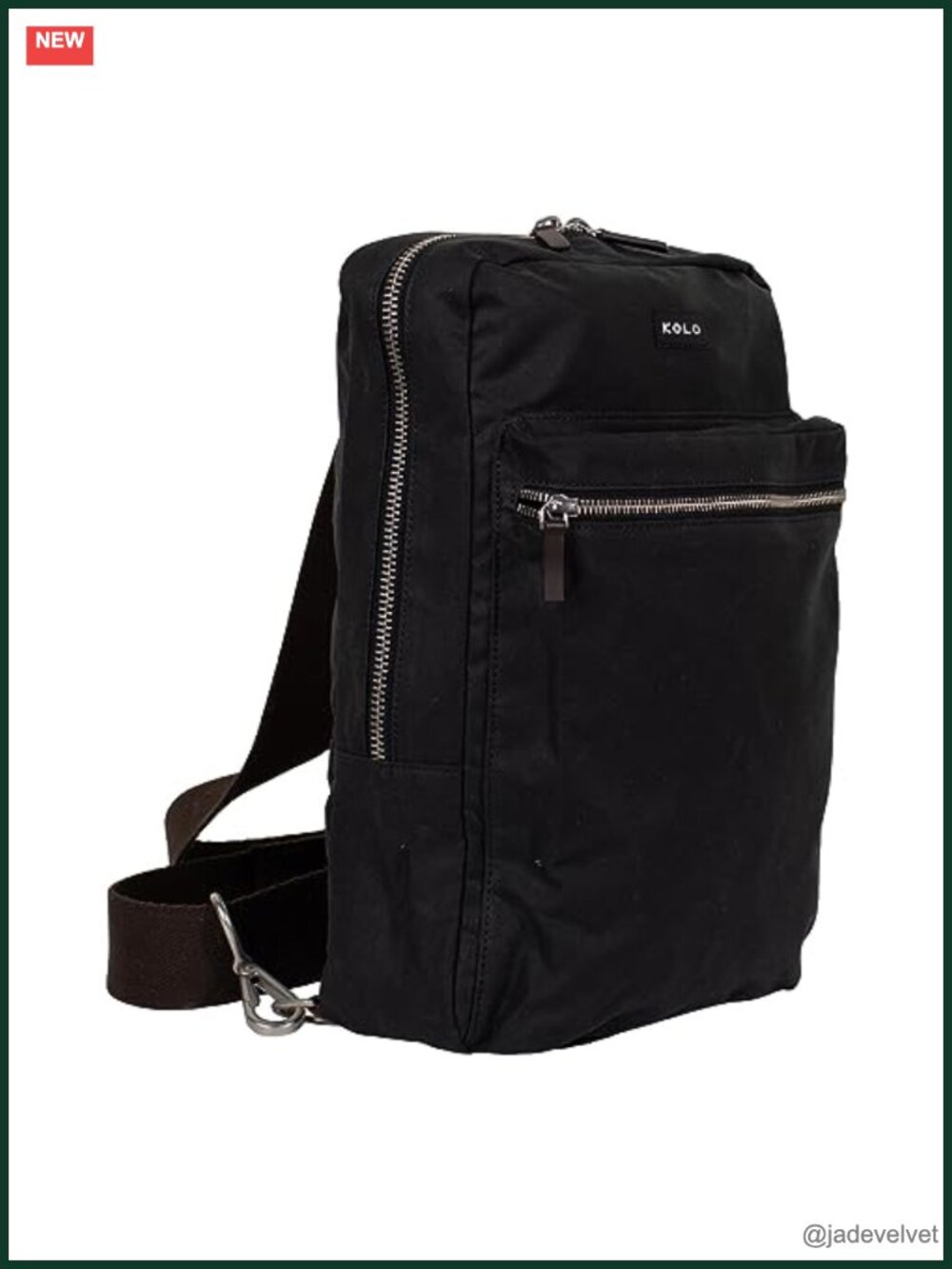 Organic Waxed Cotton Canvas Shoulder Sling Bag with Cross-Body Strap